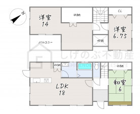 甲賀市水口町春日、中古一戸建ての間取り画像です