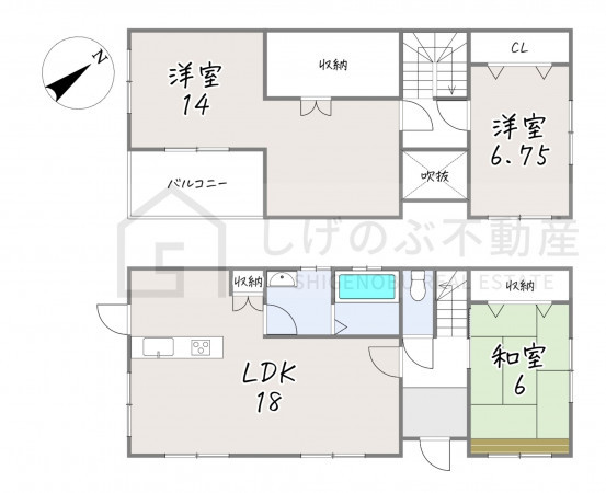 甲賀市水口町春日、中古一戸建ての間取り画像です