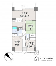 草津市笠山、中古マンションの間取り画像です
