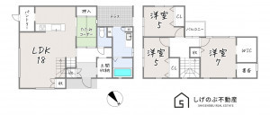 栗東市目川、中古一戸建ての間取り画像です