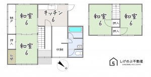 甲賀市水口町水口、中古一戸建ての間取り画像です