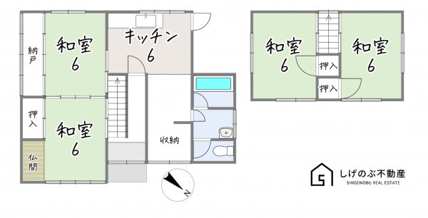 甲賀市水口町水口、中古一戸建ての間取り画像です