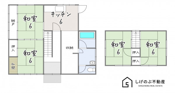 甲賀市水口町水口、中古一戸建ての間取り画像です