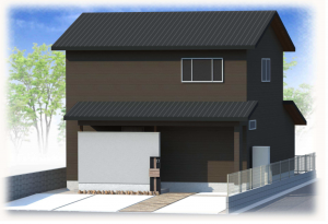 栗東市岡、新築一戸建ての完成予想図（外観）画像です