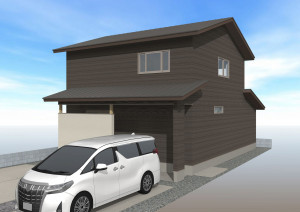 栗東市岡、新築一戸建ての完成予想図（外観）画像です