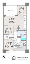 草津市野路、中古マンションの間取り画像です