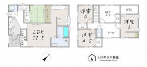 栗東市川辺、中古一戸建ての間取り画像です
