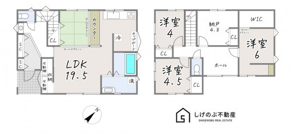 栗東市川辺、中古一戸建ての間取り画像です