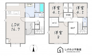 甲賀市甲南町深川、新築一戸建ての間取り画像です