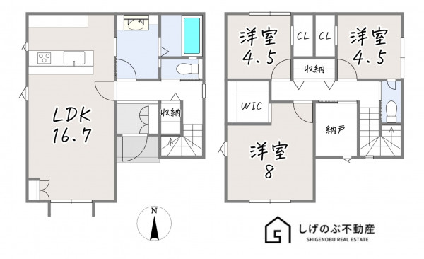 甲賀市甲南町深川、新築一戸建ての間取り画像です
