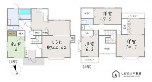 草津市笠山、中古一戸建ての間取り画像です