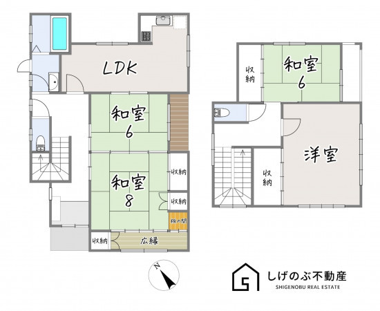湖南市吉永、中古一戸建ての間取り画像です