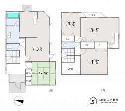 栗東市下戸山、中古一戸建ての間取り画像です