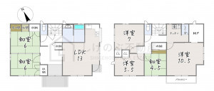 甲賀市甲南町新治、中古一戸建ての間取り画像です