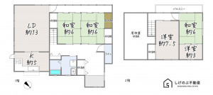 湖南市近江台、中古一戸建ての間取り画像です