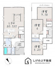 草津市木川町、新築一戸建ての間取り画像です