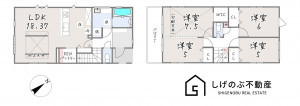 草津市木川町、新築一戸建ての間取り画像です