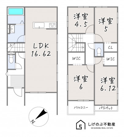 草津市草津町、新築一戸建ての間取り画像です