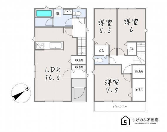 草津市橋岡町、新築一戸建ての間取り画像です