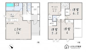 草津市上笠、新築一戸建ての間取り画像です