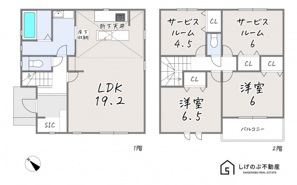 草津市上笠、新築一戸建ての間取り画像です