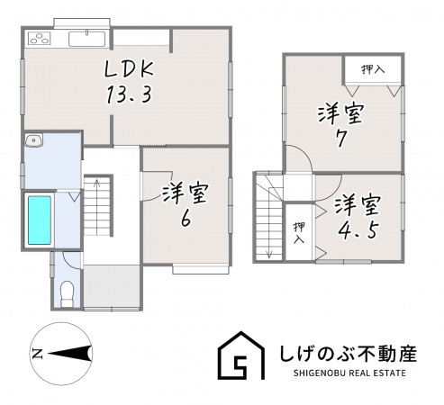 甲賀市甲南町希望ケ丘本町、中古一戸建ての間取り画像です