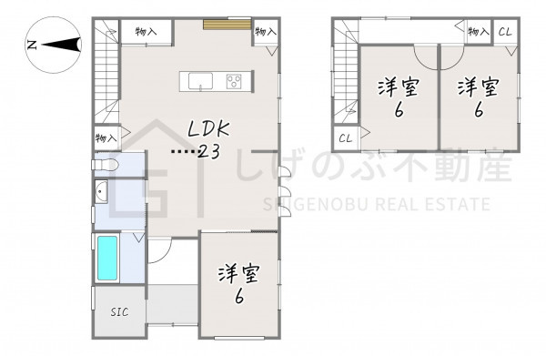 甲賀市甲南町希望ケ丘本町、中古一戸建ての間取り画像です