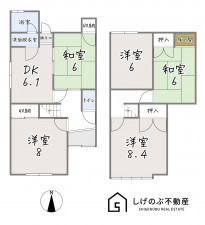 草津市矢橋町、中古一戸建ての間取り画像です