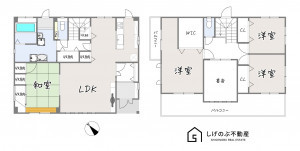 草津市南笠東、中古一戸建ての間取り画像です
