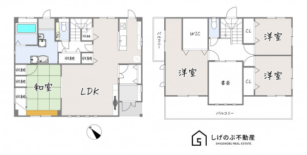 草津市南笠東、中古一戸建ての間取り画像です