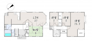 湖南市吉永、中古一戸建ての間取り画像です