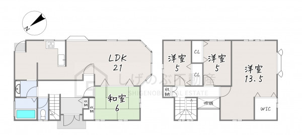 湖南市吉永、中古一戸建ての間取り画像です