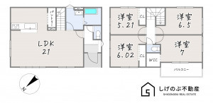 草津市川原、新築一戸建ての間取り画像です