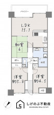 草津市渋川、中古マンションの間取り画像です