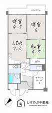 草津市草津町、中古マンションの間取り画像です