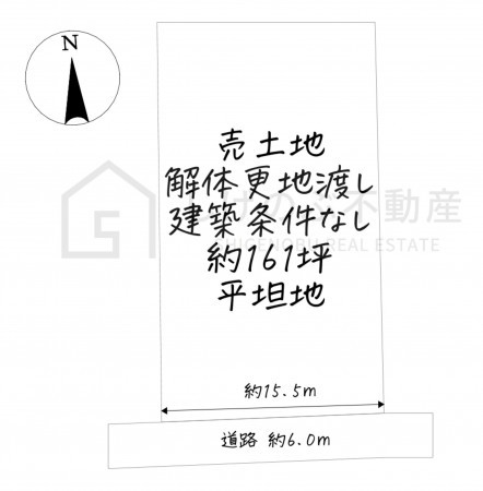 草津市北山田町、土地の間取り画像です