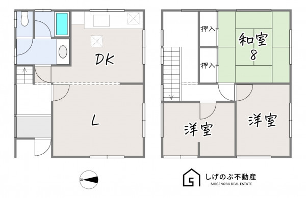 湖南市三雲、中古一戸建ての間取り画像です