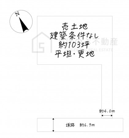 甲賀市水口町新城、土地の間取り画像です