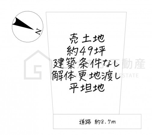 湖南市柑子袋西、土地の間取り画像です