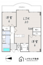 草津市東矢倉、中古マンションの間取り画像です