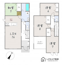 湖南市宝来坂、新築一戸建ての間取り画像です