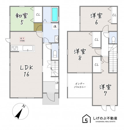 湖南市宝来坂、新築一戸建ての間取り画像です
