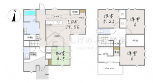 甲賀市甲南町野田、中古一戸建ての間取り画像です