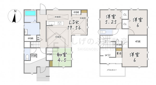 甲賀市甲南町野田、中古一戸建ての間取り画像です