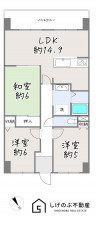 湖南市針、中古マンションの間取り画像です
