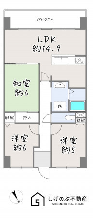 湖南市針、中古マンションの間取り画像です