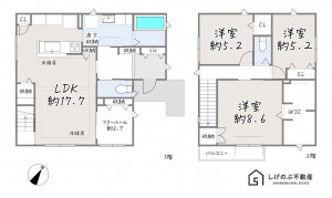 草津市追分南、新築一戸建ての間取り画像です