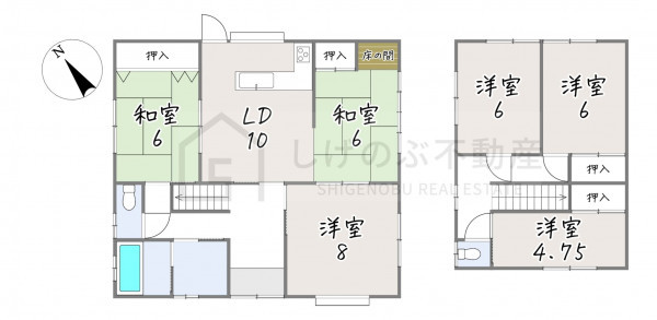 湖南市吉永、中古一戸建ての間取り画像です