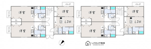 甲賀市水口町秋葉、収益物件/アパートの間取り画像です