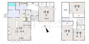 湖南市三雲、中古一戸建ての間取り画像です